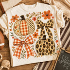Fall Pumpkin Coquette Bow Shirt,Coquette Floral Autumn Shirt
