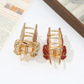 Autumn Maple Leaf Metal Hair Claws with Gold Accents