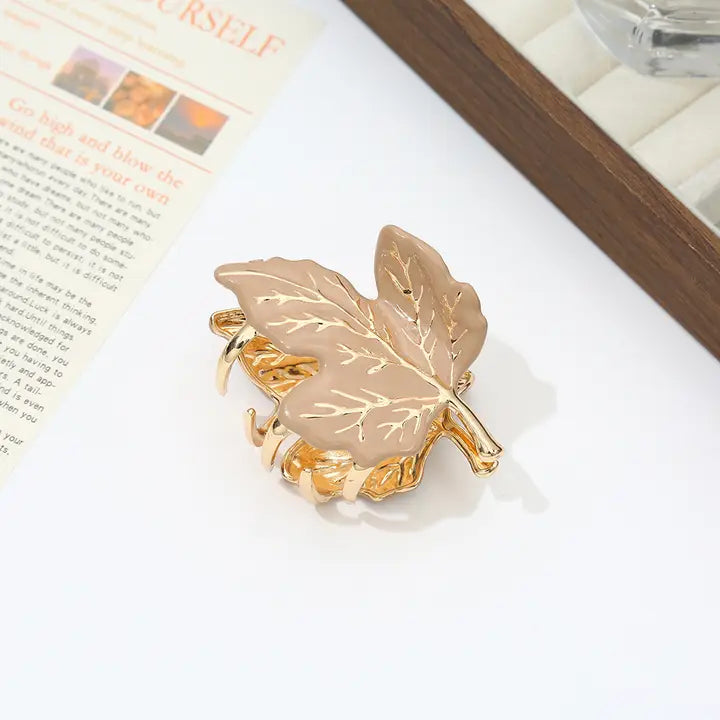 AUTUMN MAPLE LEAF METAL HAIR  CLAWS