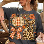 Fall Pumpkin Coquette Bow Shirt,Coquette Floral Autumn Shirt